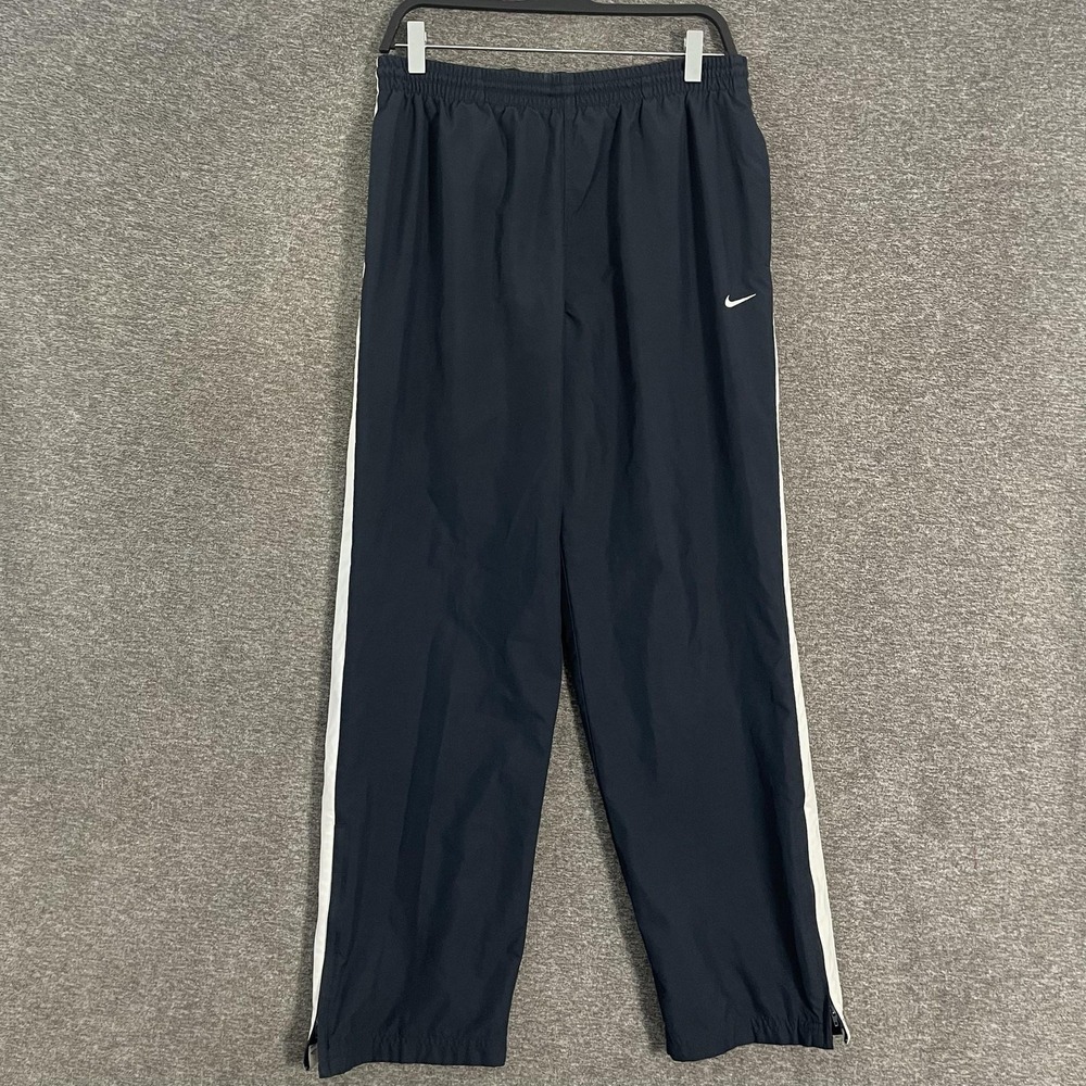 Nike Pants Mens Medium Blue Track Side Stripe Lined Elastic Waist 436444-451